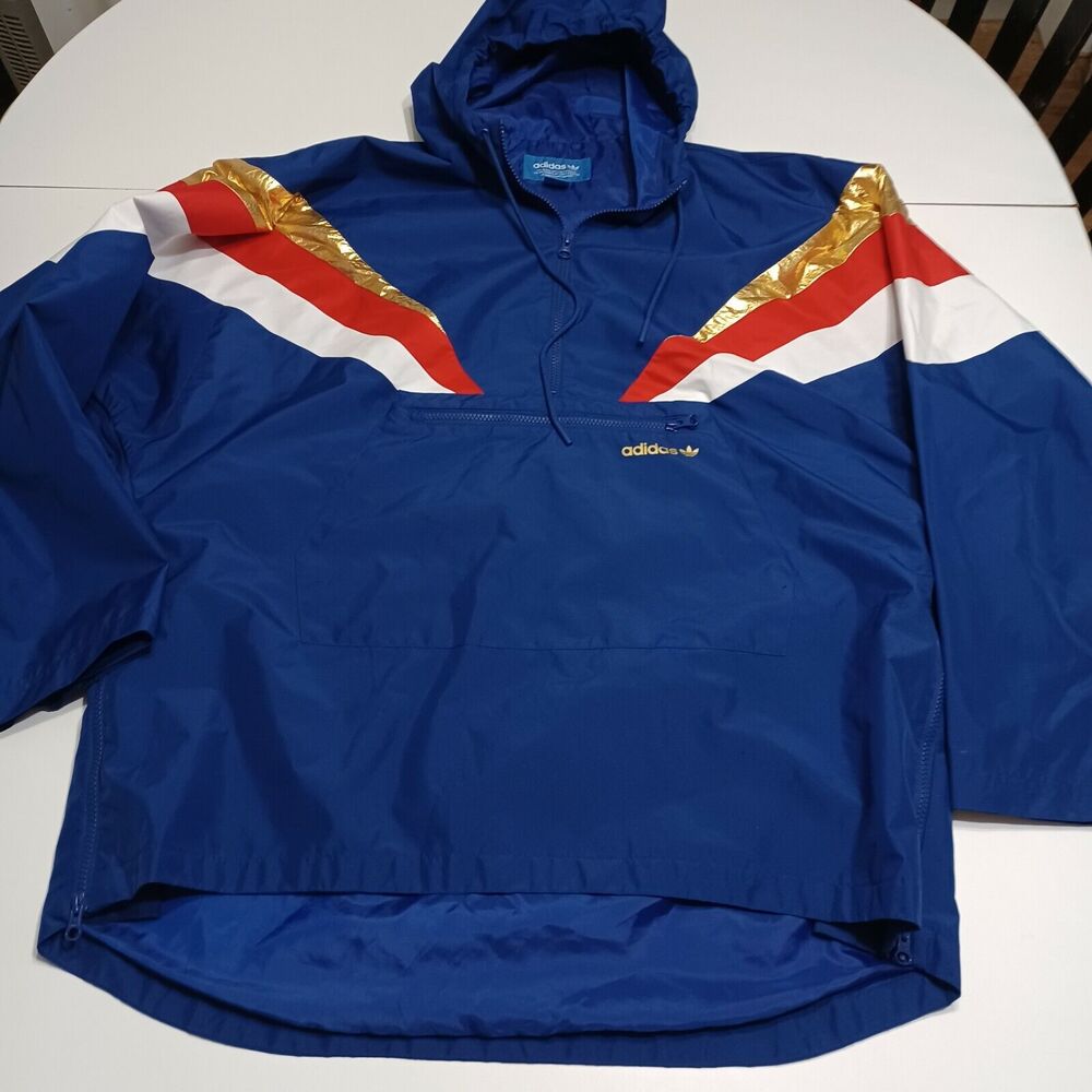 Adidas Cool Base Women Lightweight Wind Jacket America Blue 1/4 Zip Mock Neck XL